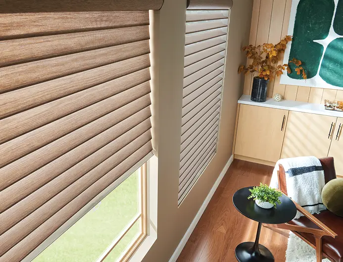 premium sheer shades in elegant office interior