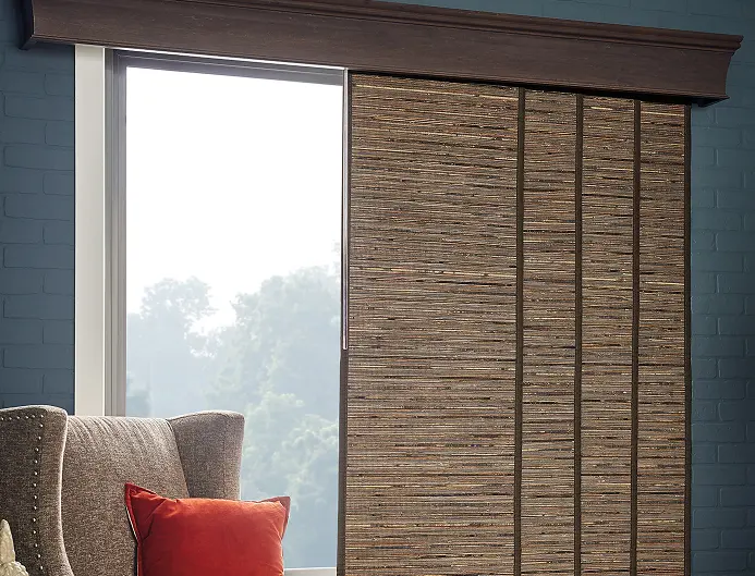 vertical shades in modern office space for large glass partitions